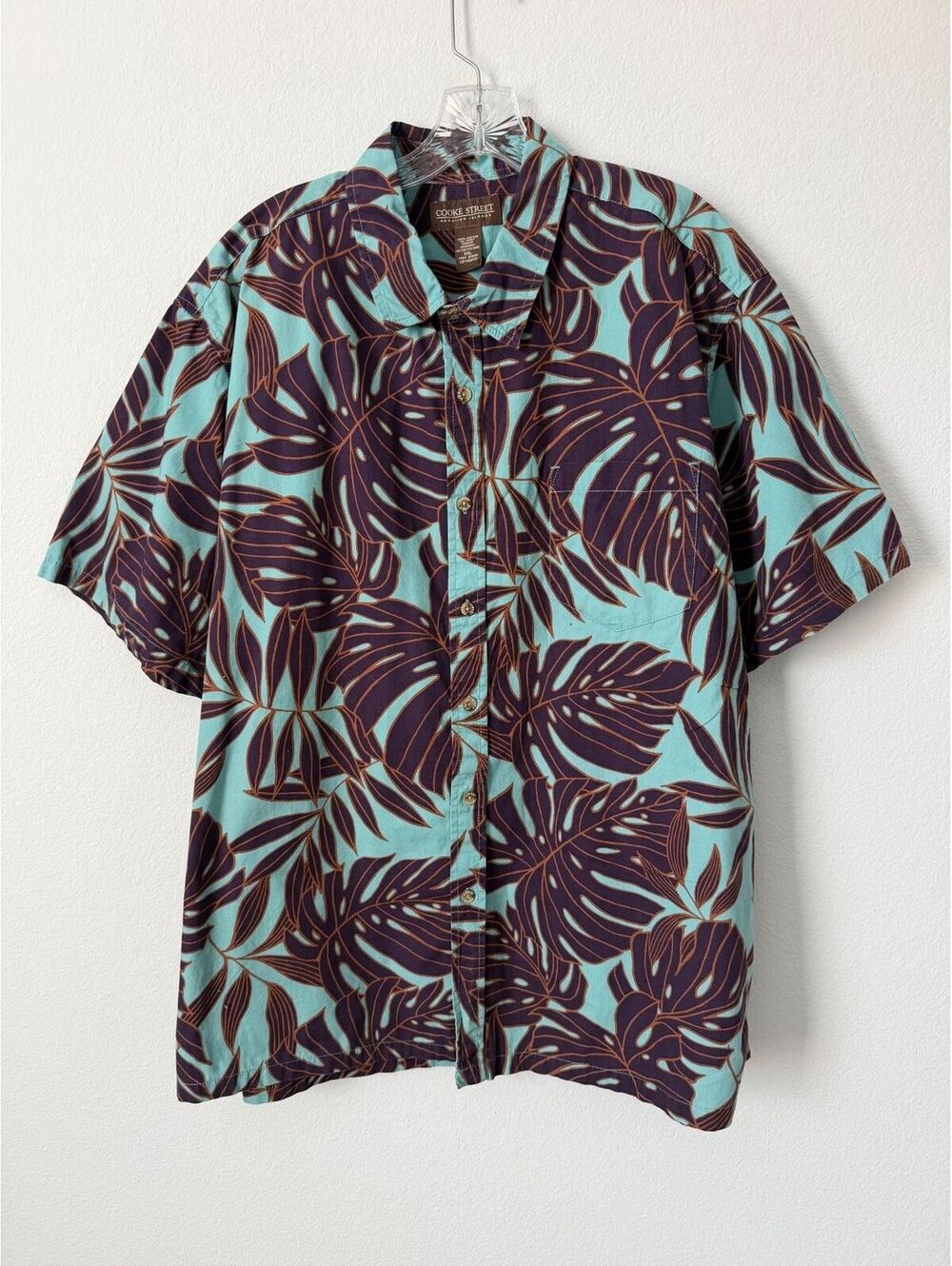 Cooke Street Hawaiian Island Button Up Tropical Print Shirt Men's Size XXL